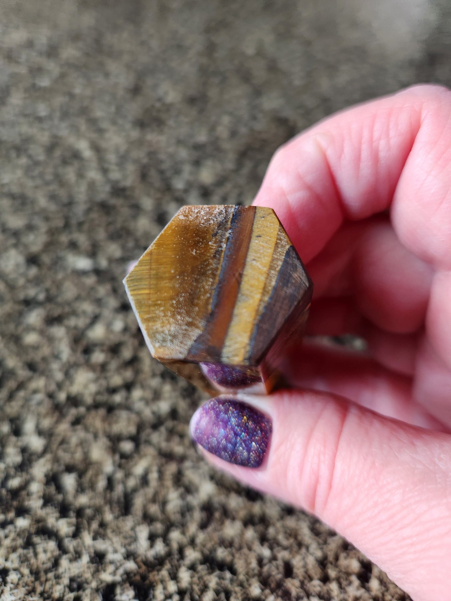 Tigers Eye Mini Tower with Hematite: Golden Shimmer Crystal