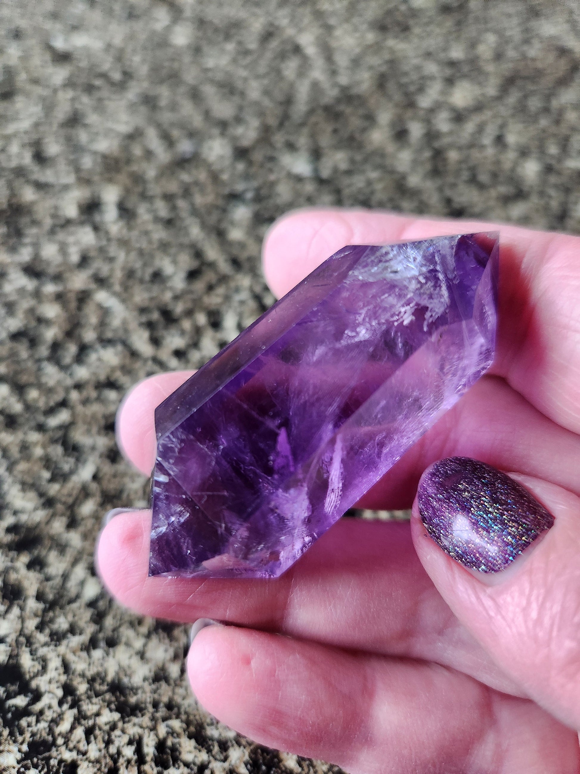 AAA Dark Purple Amethyst Crystal Wand - 6 Point DT