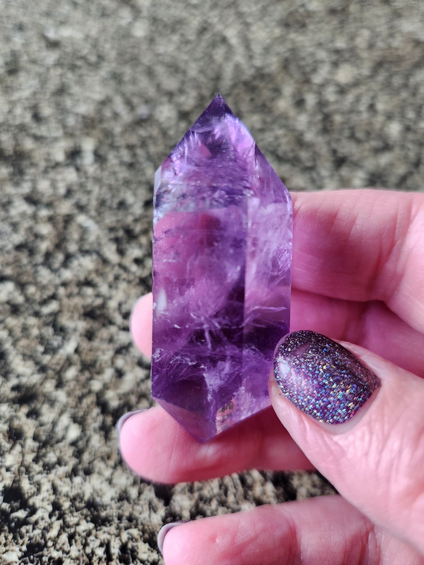 AAA Dark Purple Amethyst Crystal Wand - 6 Point DT