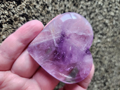 AAA Purple Ametrine Amethyst Crystal Carved Heart