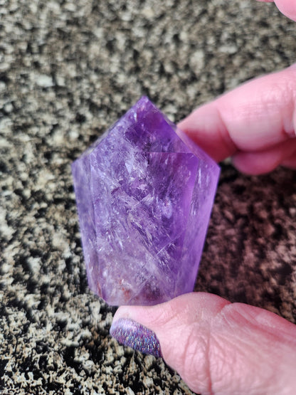 AAA Dark Purple Amethyst Ametrine Crystal Point Tower