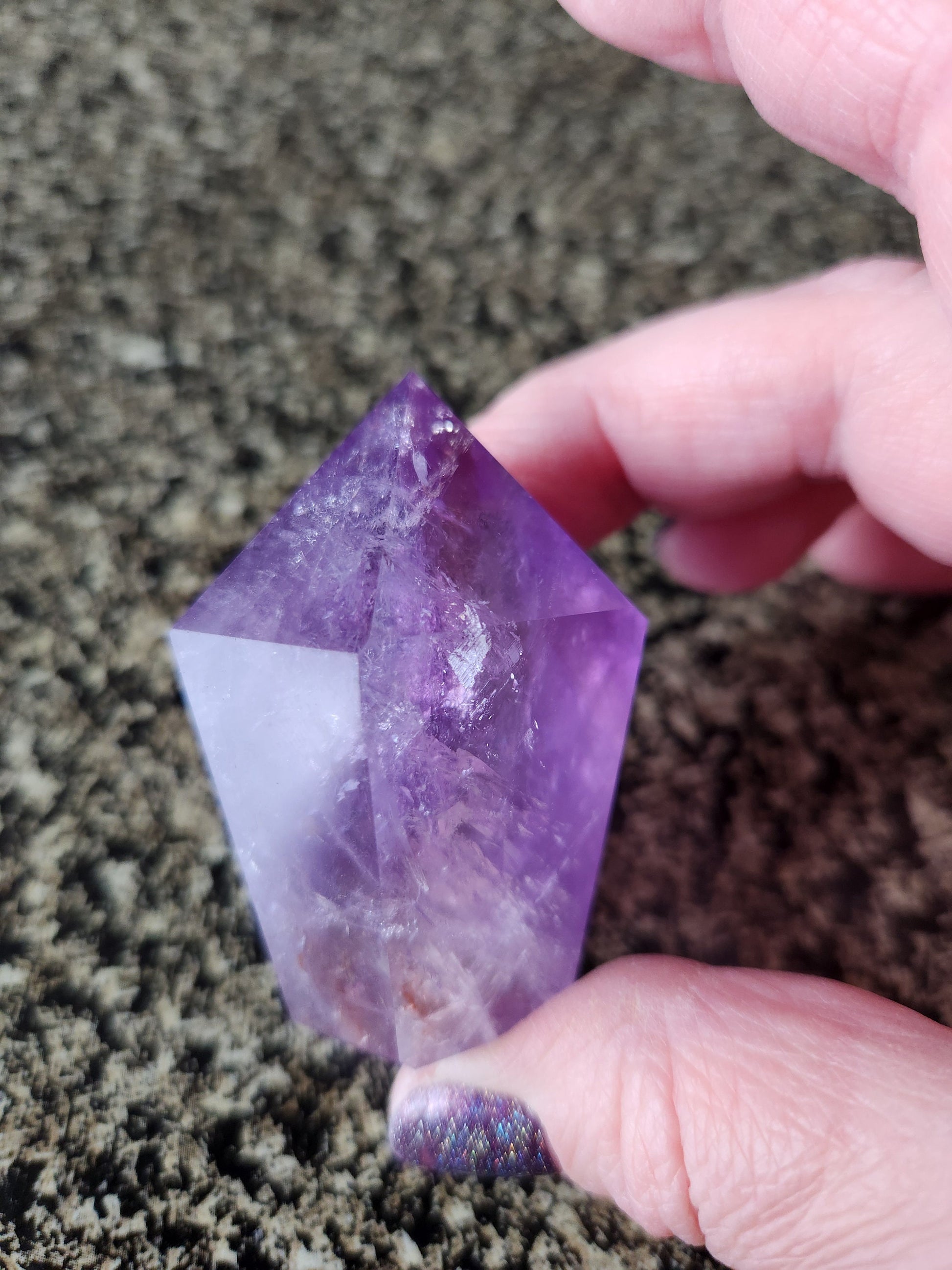 AAA Dark Purple Amethyst Ametrine Crystal Point Tower