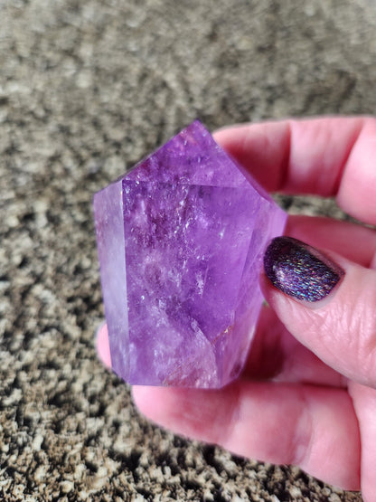 AAA Dark Purple Amethyst Ametrine Crystal Point Tower
