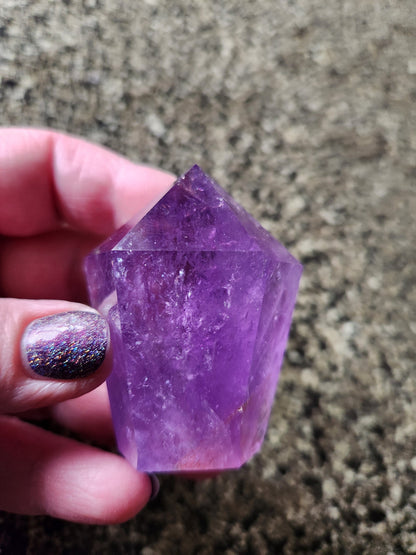AAA Dark Purple Amethyst Ametrine Crystal Point Tower