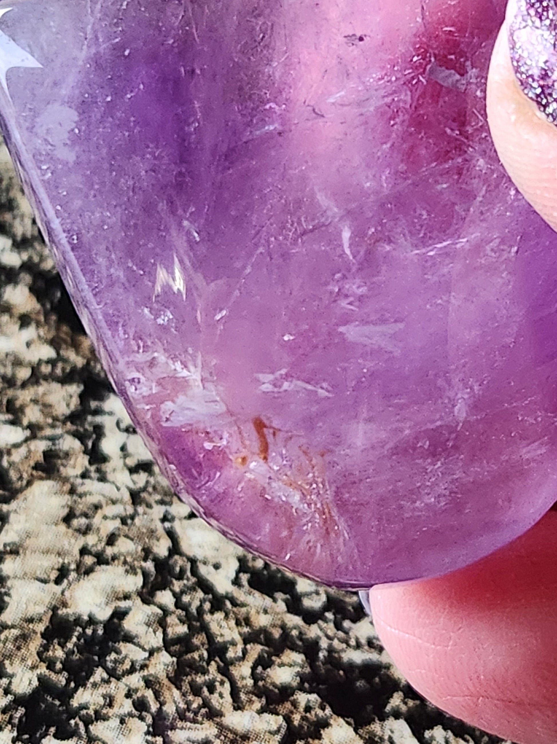 AAA Purple Ametrine Crystal Carved Heart