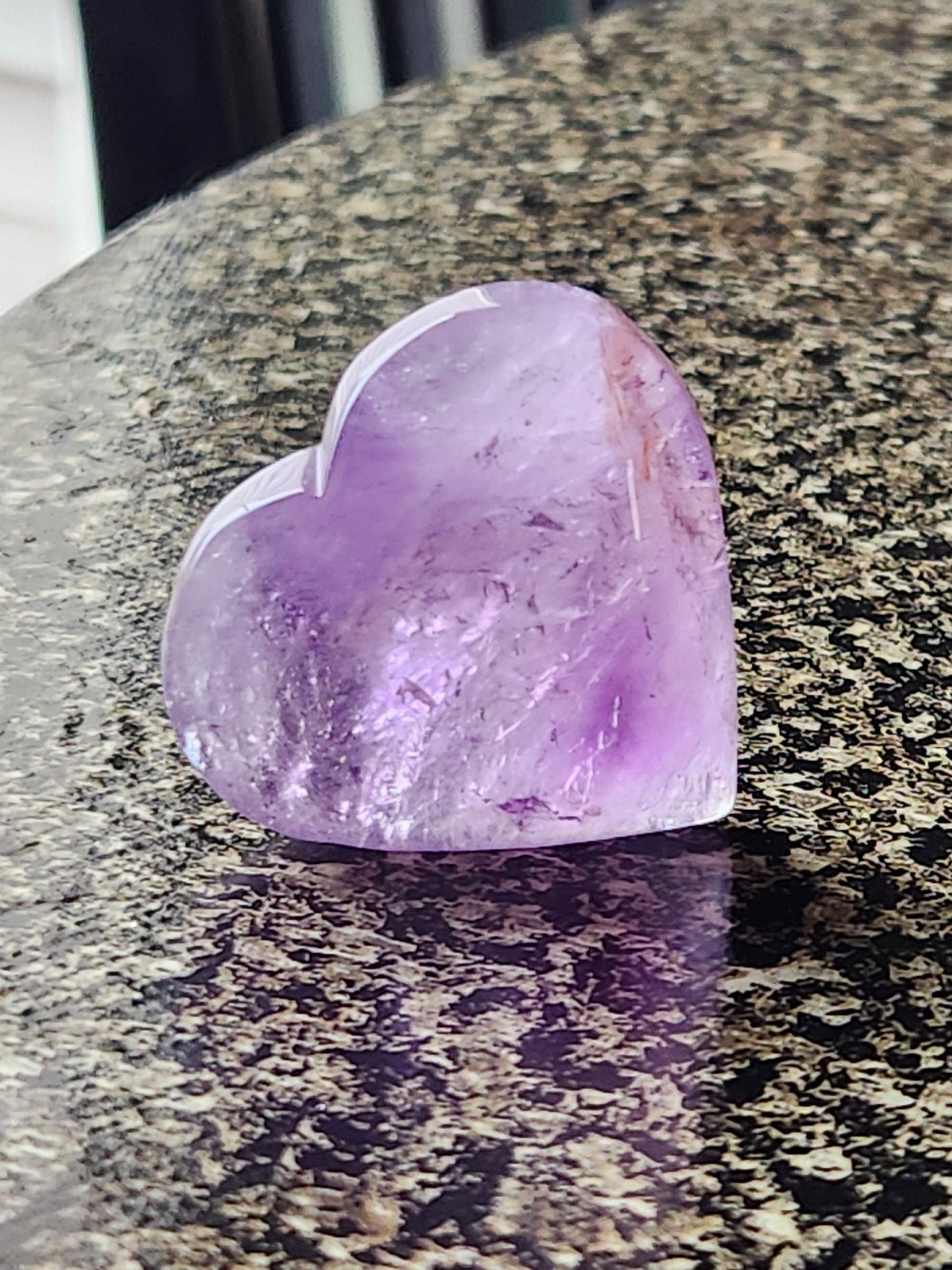 Gorgeous AAA Purple Amethyst Ametrine Crystal Carved Heart