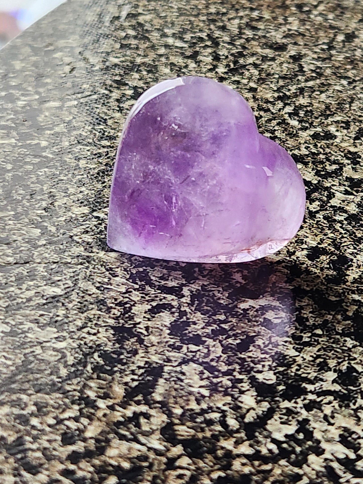 Gorgeous AAA Purple Amethyst Ametrine Crystal Carved Heart