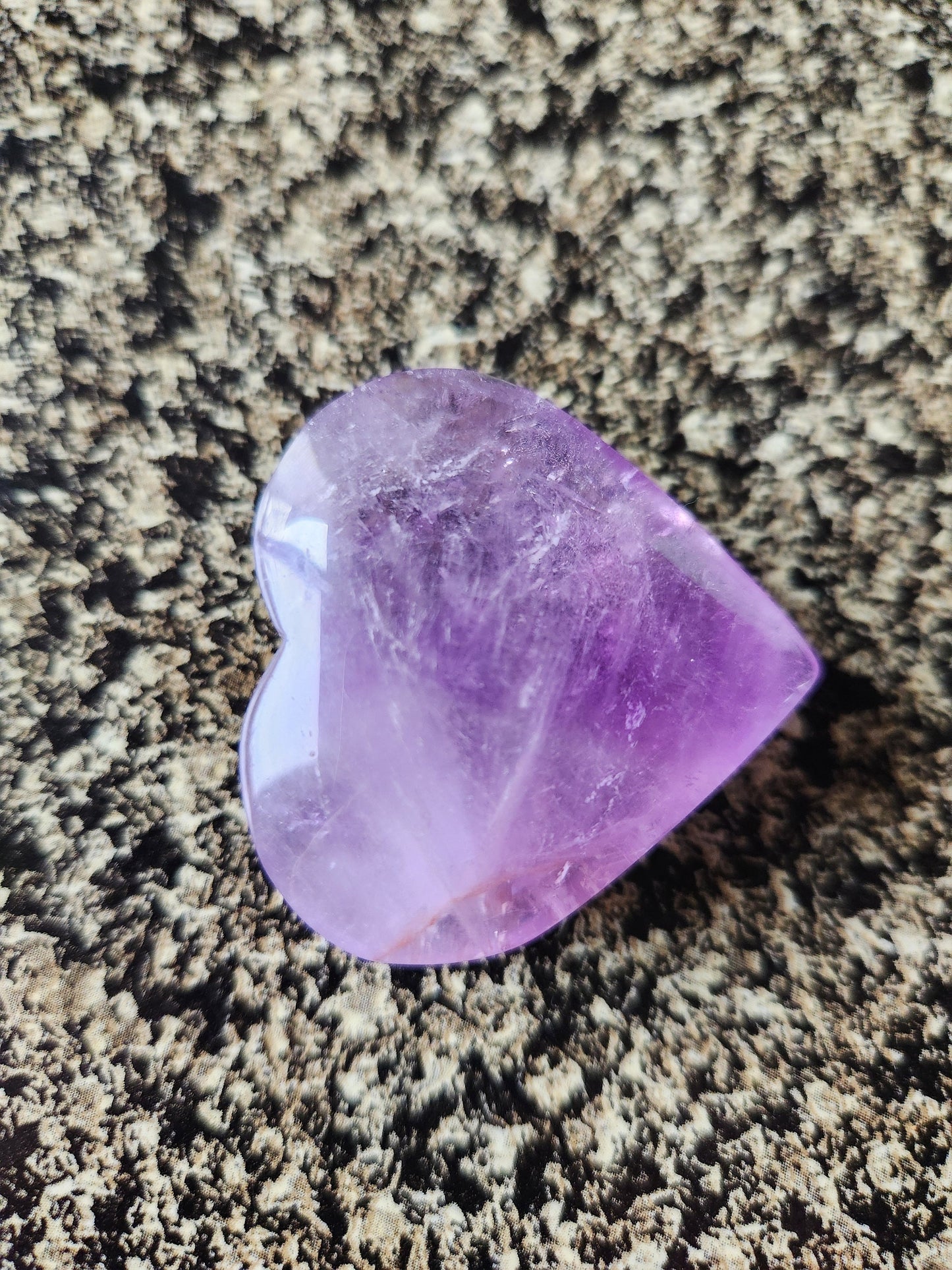 Gorgeous AAA Purple Amethyst Ametrine Crystal Carved Heart