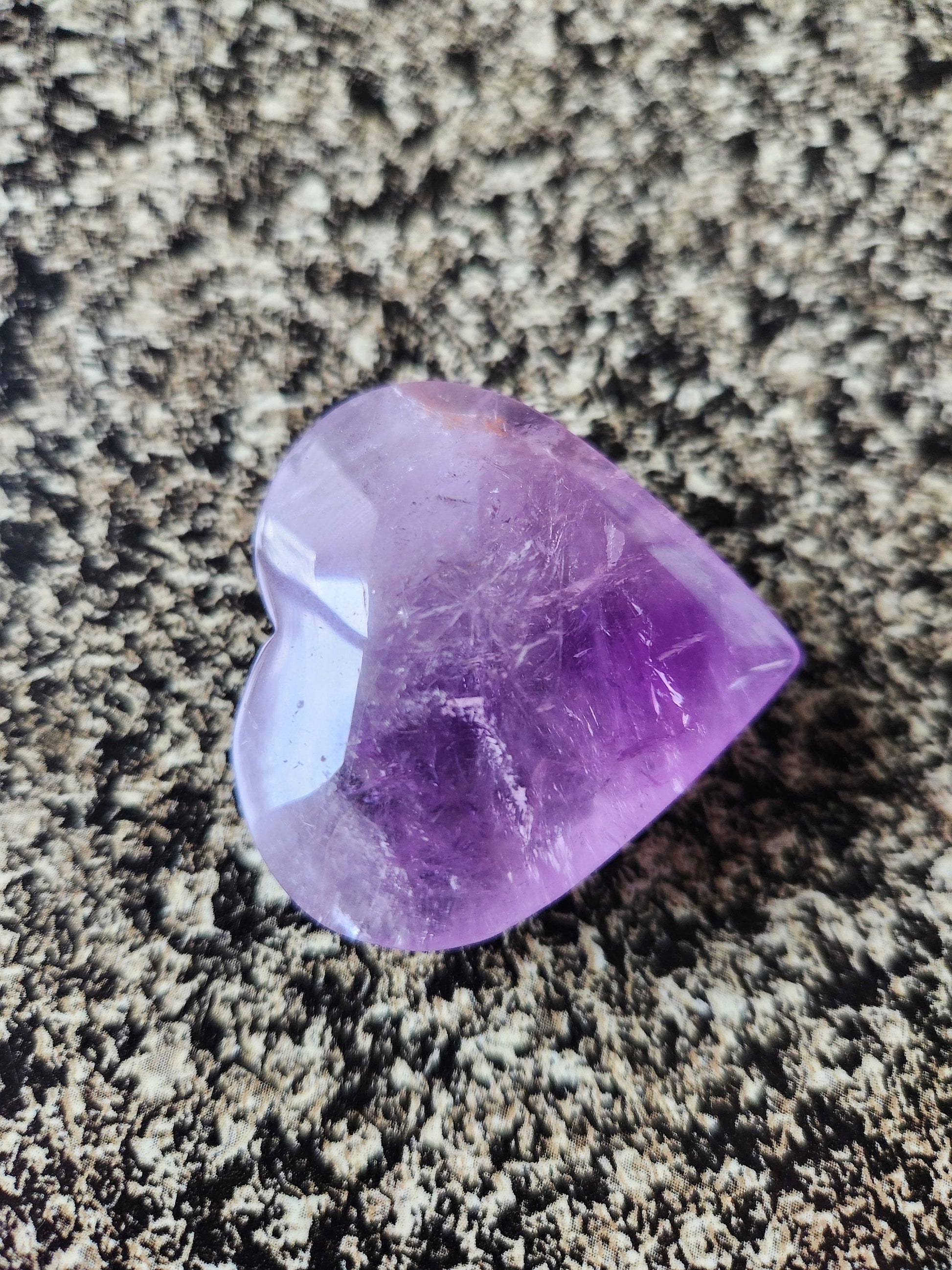 AAA Purple Ametrine Crystal Carved Heart