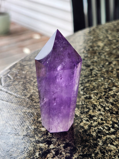 Dark Purple Amethyst Ametrine Crystal Point Tower: 6-Point Generator
