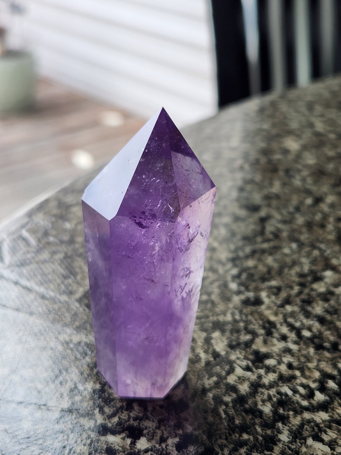 Dark Purple Amethyst Ametrine Crystal Point Tower: 6-Point Generator