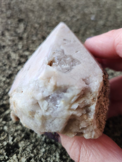 Pink Amethyst Crystal Point with Druzy Pockets