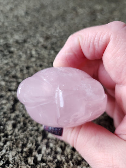 Carved Star Rose Quartz Hello Kitty Crystal Stone