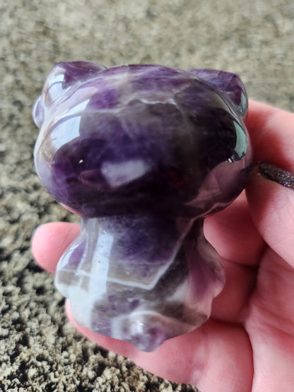 Carved Dream Amethyst Hello Kitty Crystal Stone: Chevron Amethyst