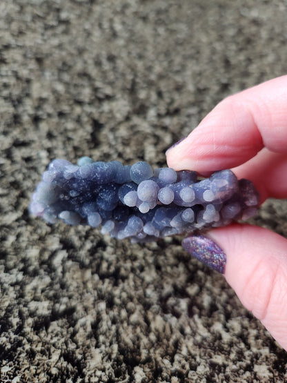 Rare Bi-Color Grape Agate Crystal Specimen: Purple & Green Chalcedony Rock