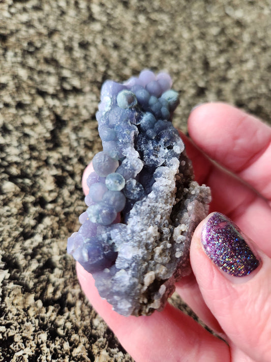 Rare Bi-Color Grape Agate Crystal Specimen: Purple & Green Chalcedony Rock