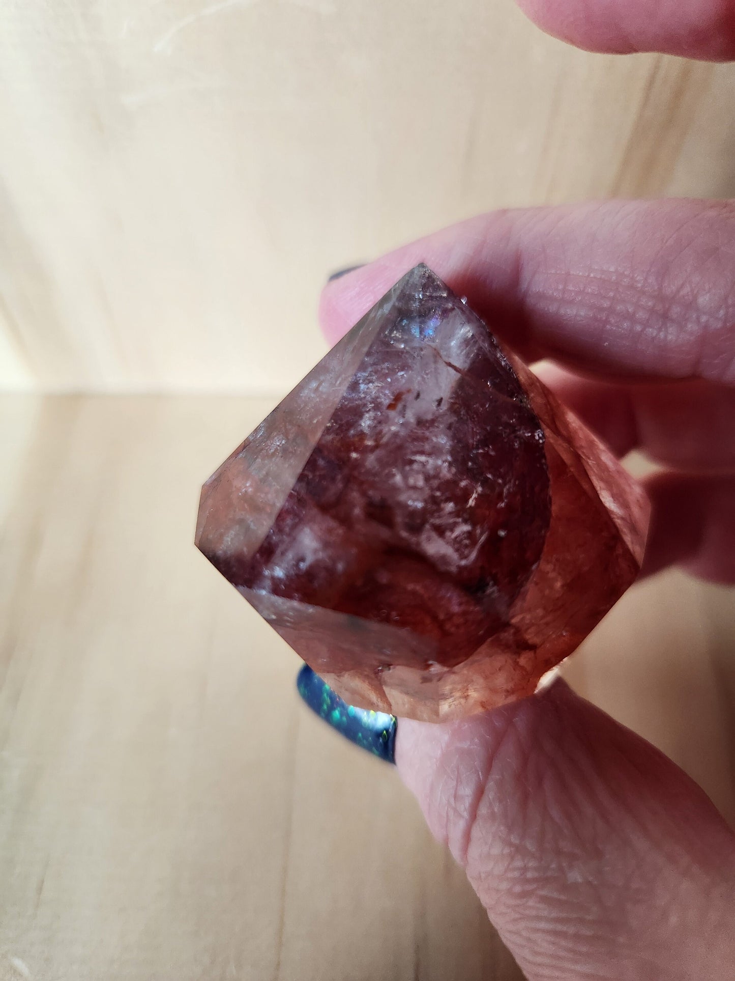 Gorgeous Fire Quartz Crystal Diamond Extractor, Point, Energy Work, Reiki