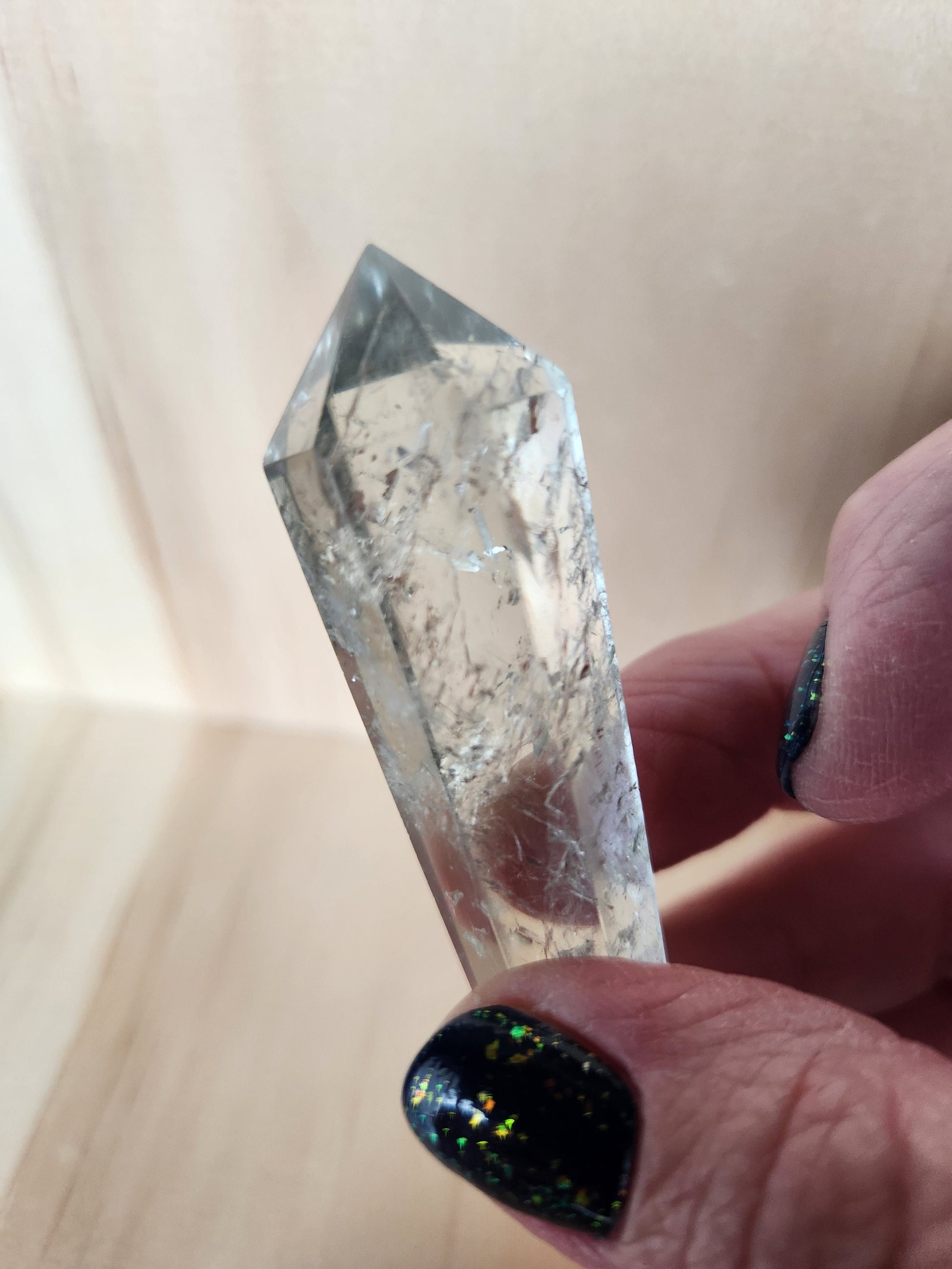 Stunning AAA Green Quartz Crystal DT, Double Terminated Point, Rare