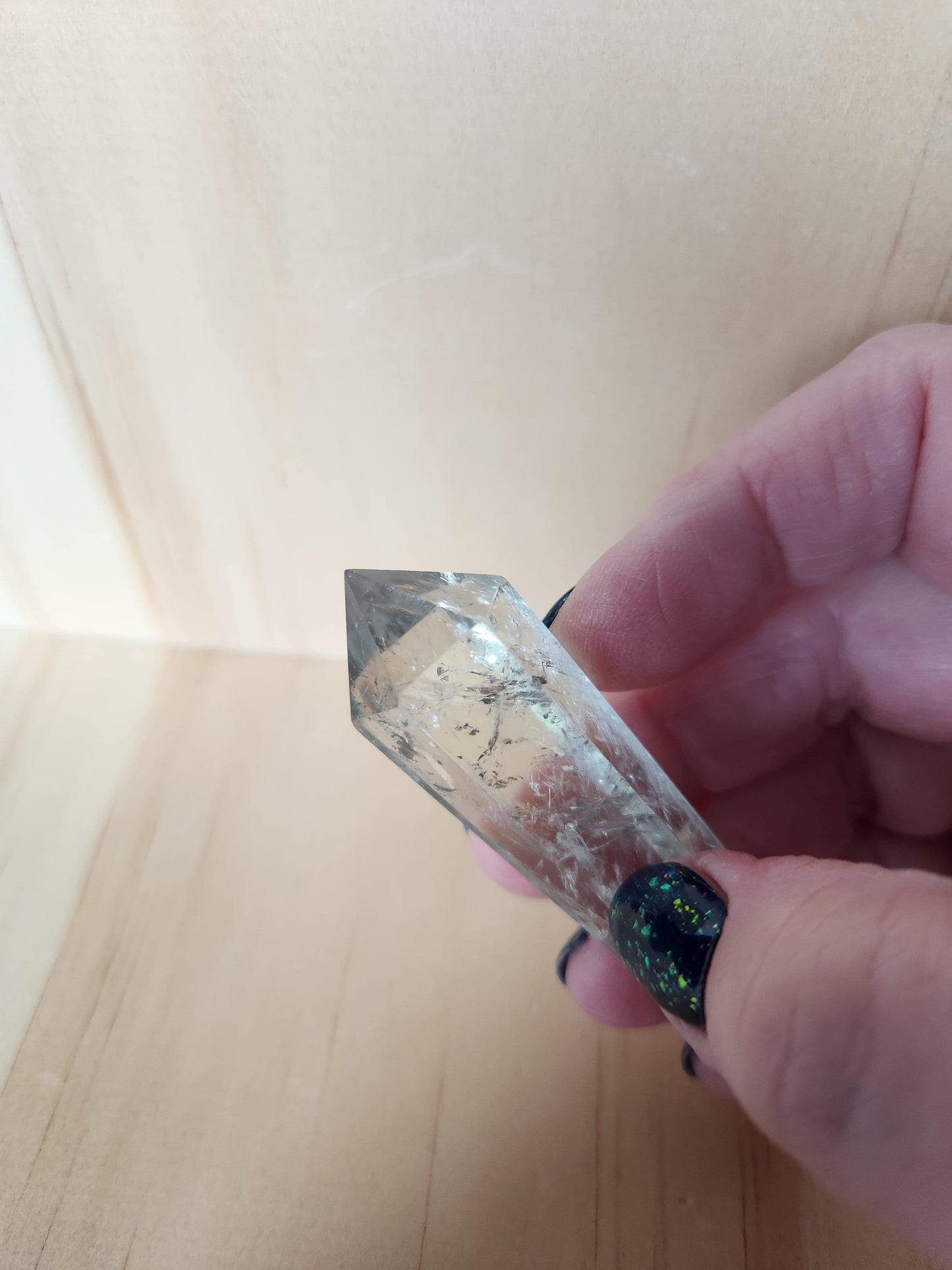 AAA Mint Green Quartz Crystal DT Point: Rare Wand, 2.63"