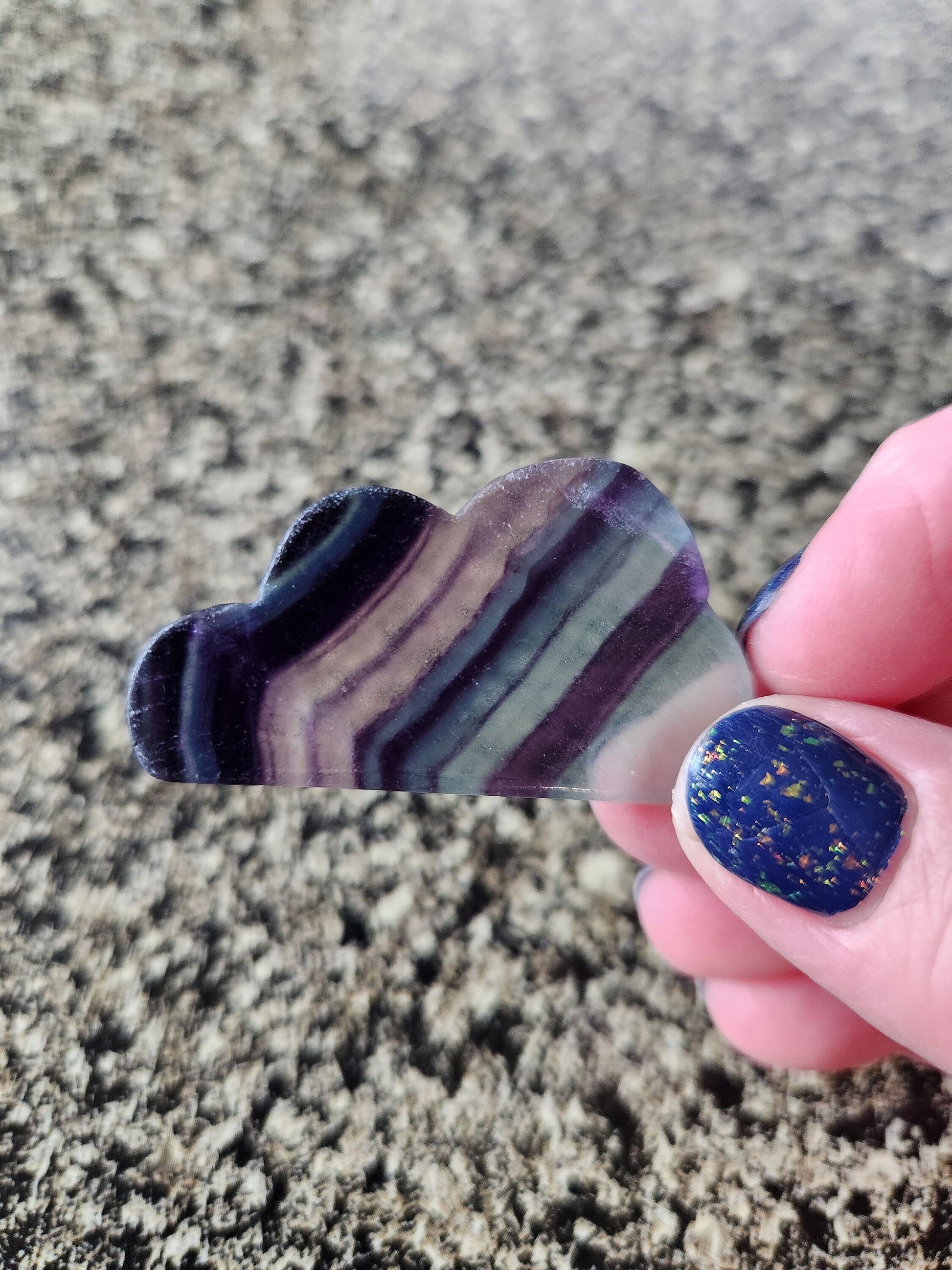 Beautiful Colorful Candy Rainbow Fluorite Crystal Carved Small Cloud