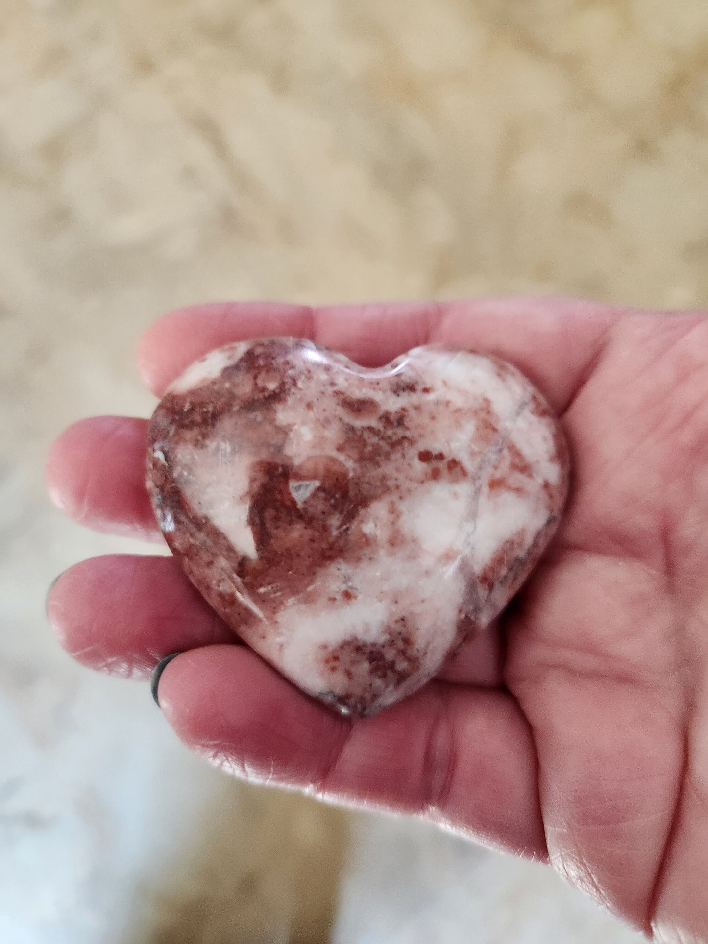 Gorgeous AAA Buttery High Polished Strawberry Onyx Crystal Heart with Druzy