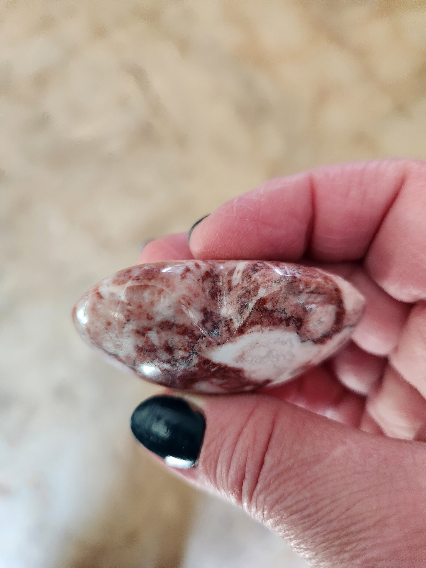 Gorgeous AAA Buttery High Polished Strawberry Onyx Crystal Heart with Druzy