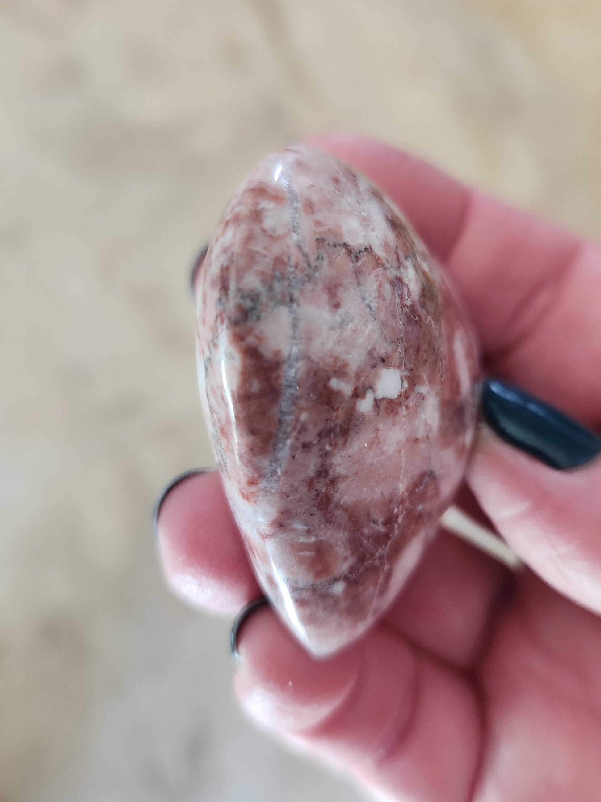 Gorgeous AAA Buttery High Polished Strawberry Onyx Crystal Heart with Druzy