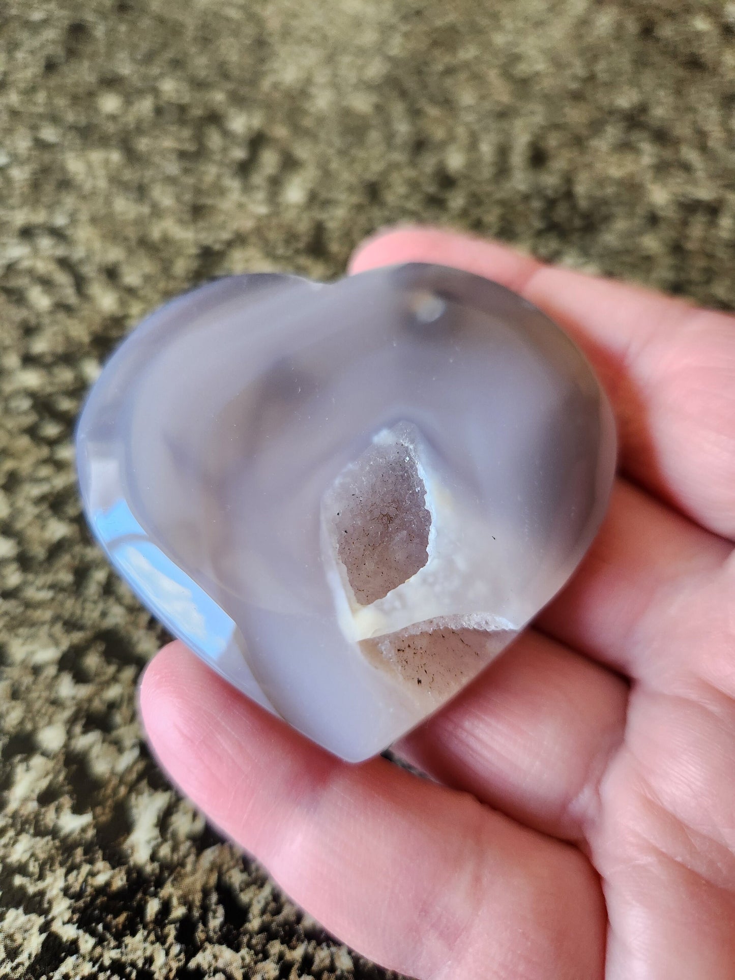 Beautiful Druzy Agate Crystal Rock Heart with Druzy Portal