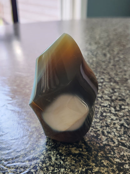 Pretty Orca Agate Crystal Twisted Flame with Buttery High Polish Rare