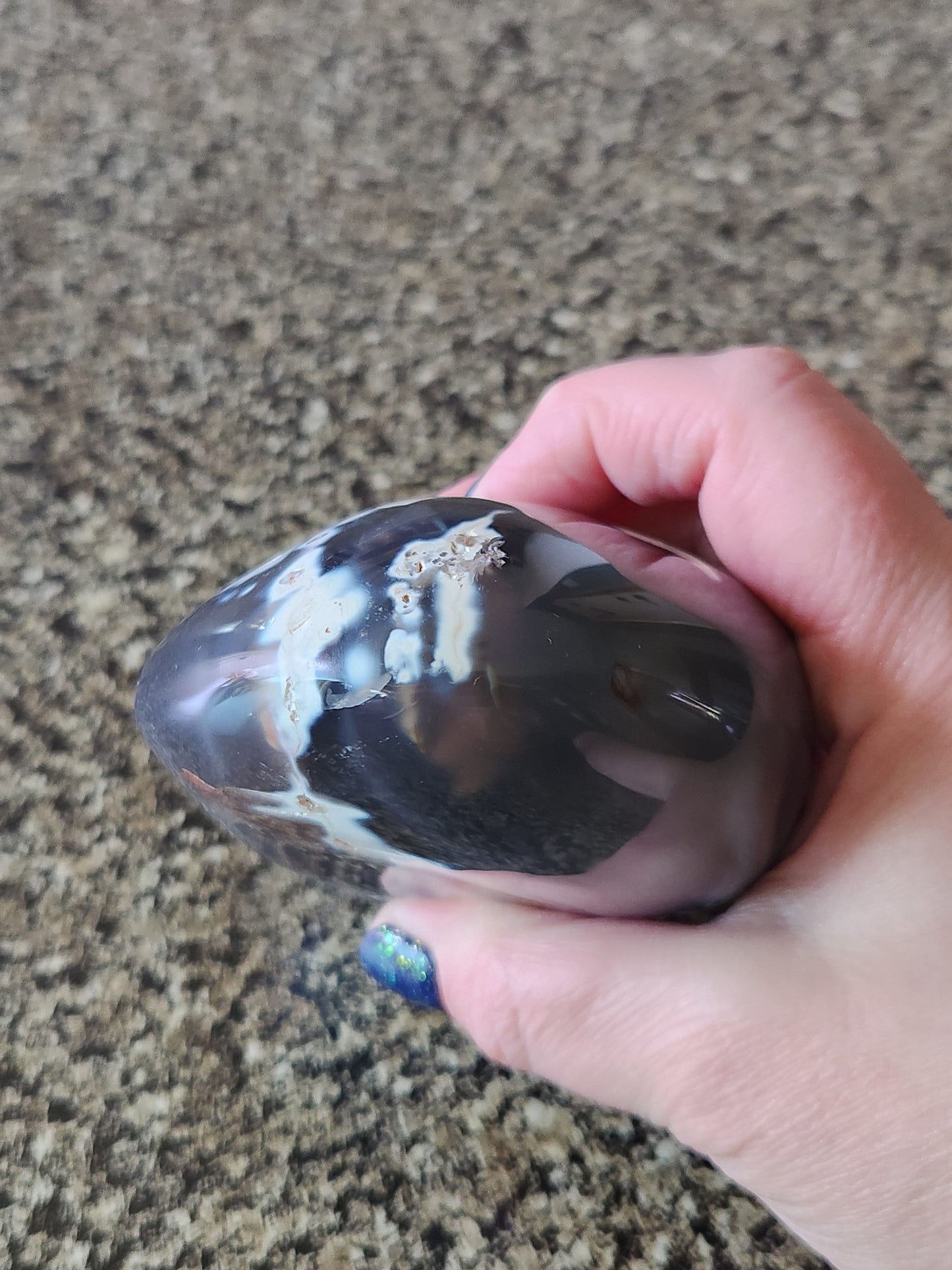 Pretty Orca Agate Crystal Flame with Buttery High Polish Rare
