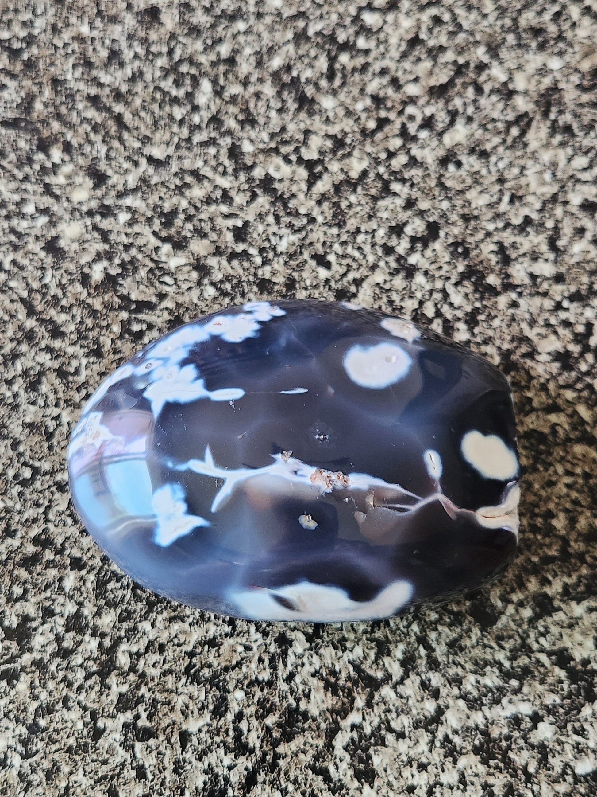 Pretty Orca Agate Crystal Flame with Buttery High Polish Rare