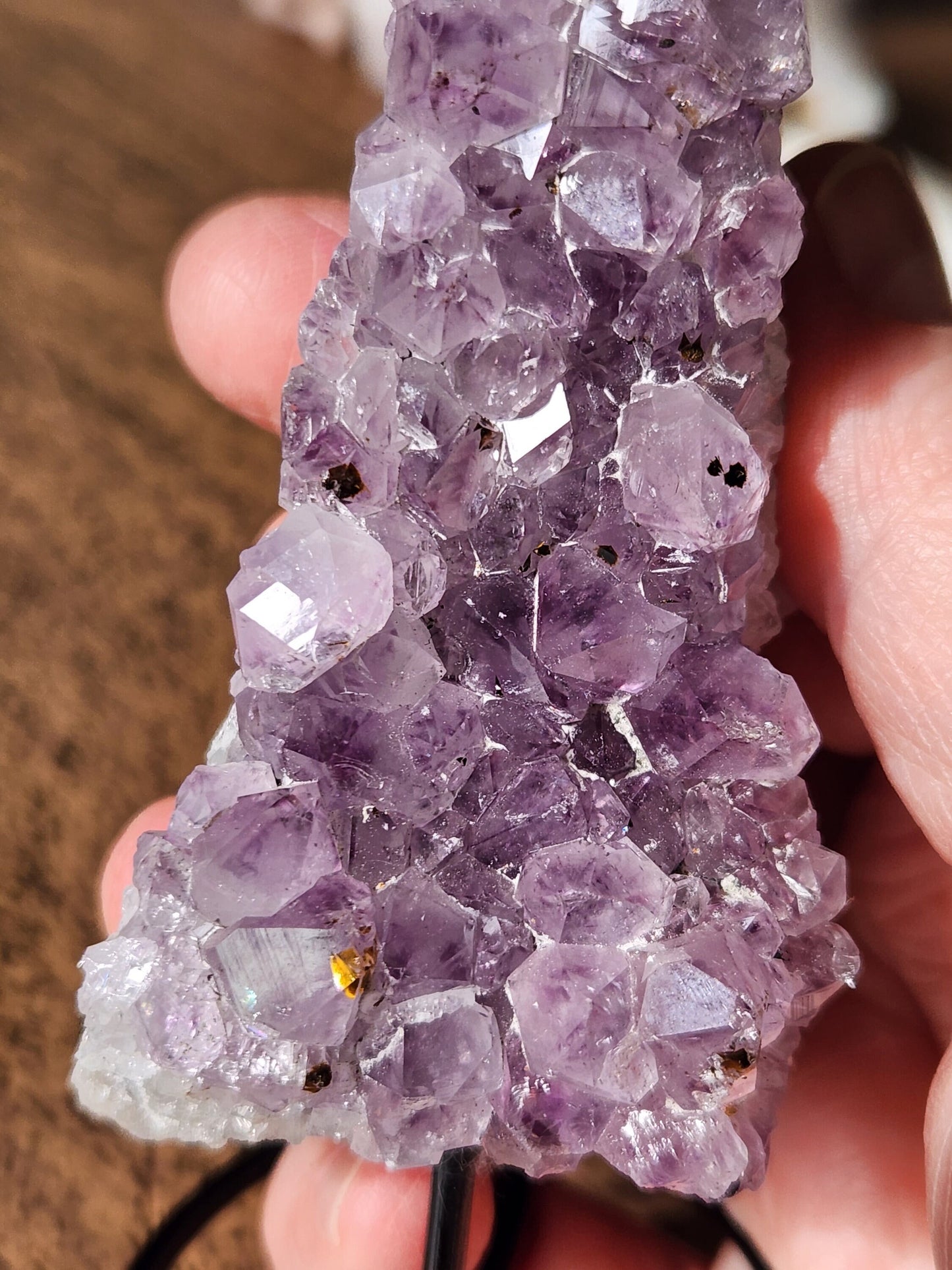 Beautiful Purple Amethyst Crystal Free Form with metal stand