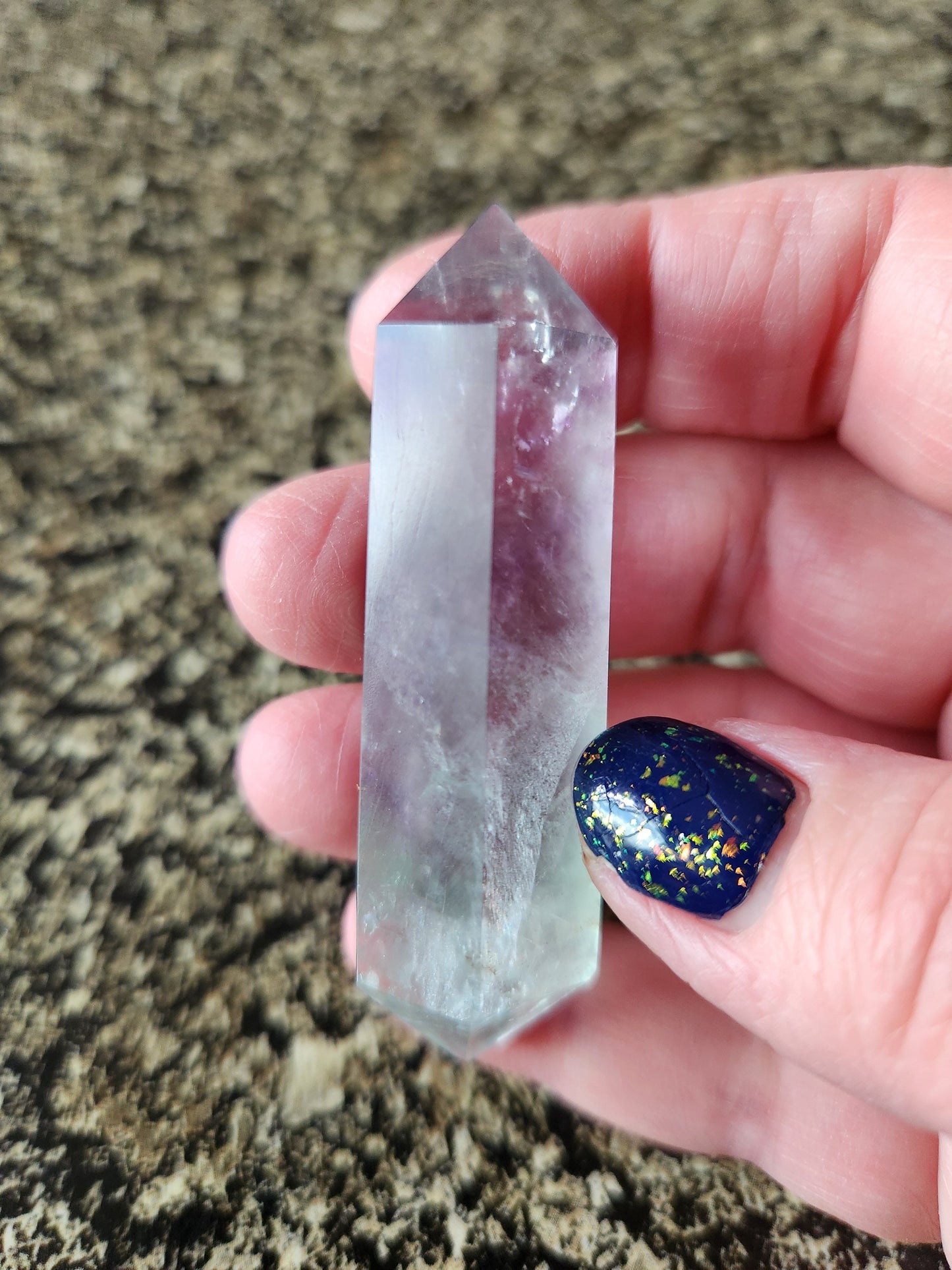 Gorgeous AAA Green & Purple Fluorite Crystal DT, Double Terminated Point