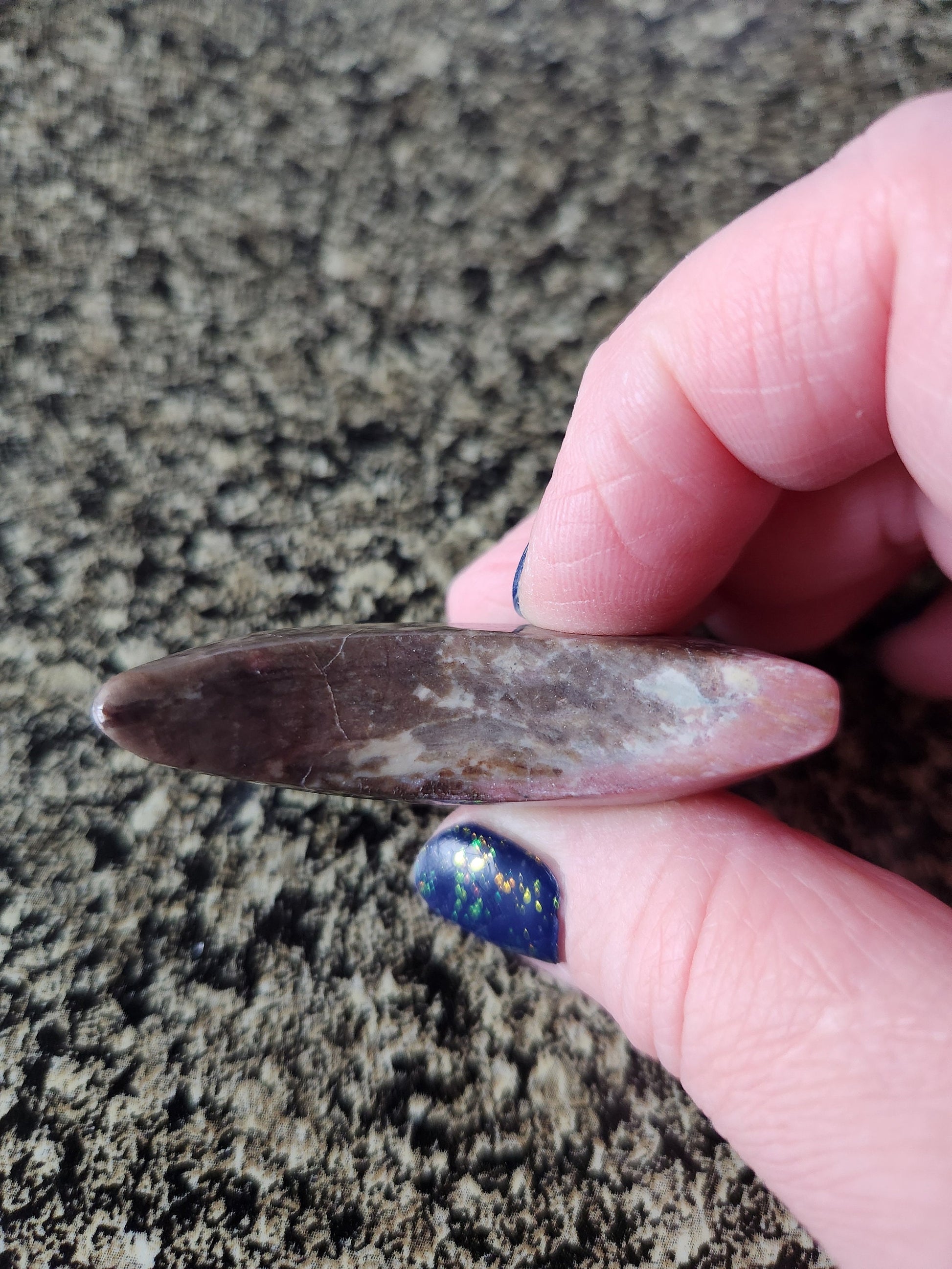 Beautiful Polished Rhodonite Crystal Carved Moon
