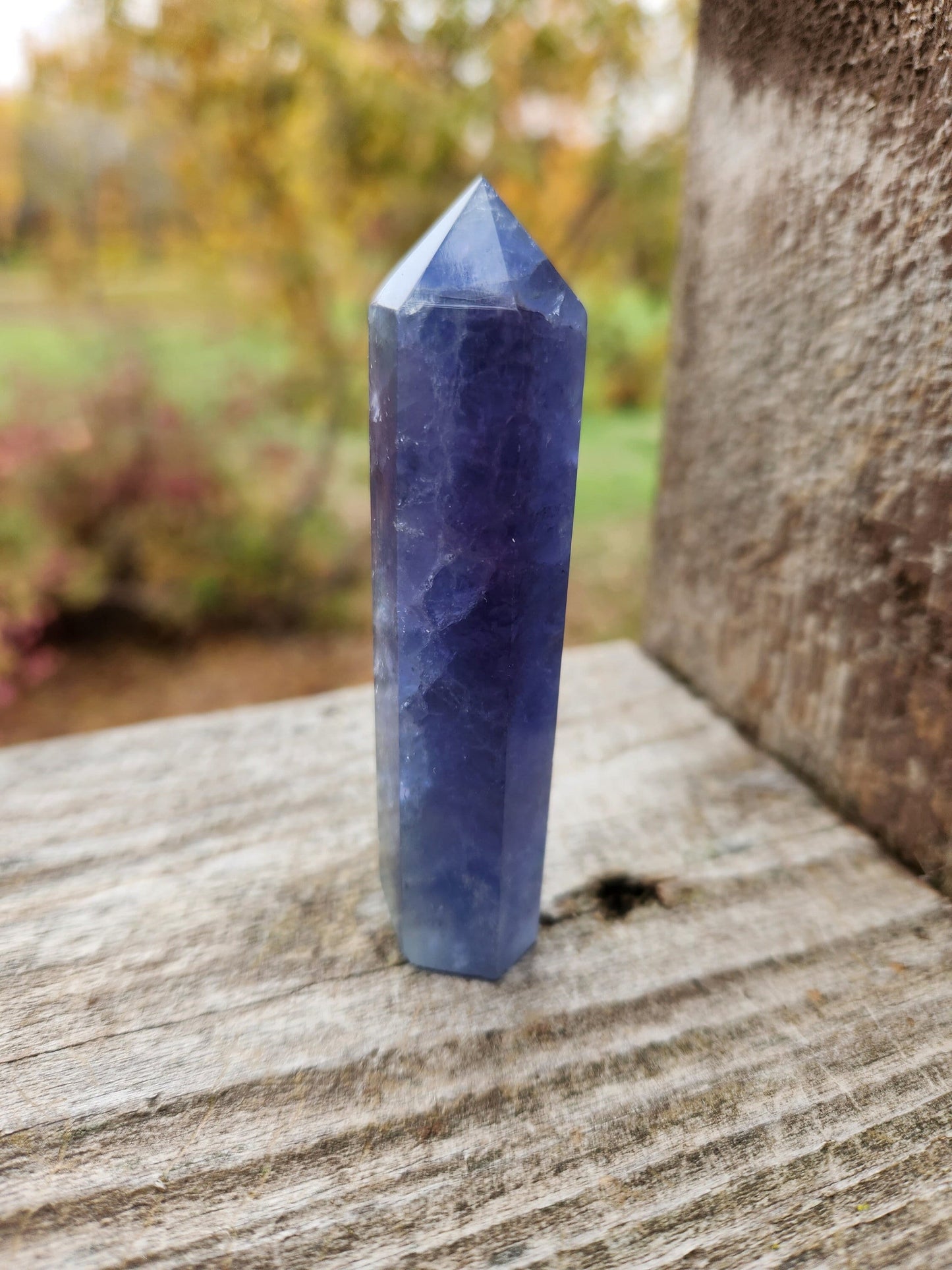 Rare Blue Fluorite Crystal Mini Tower Point, Wand