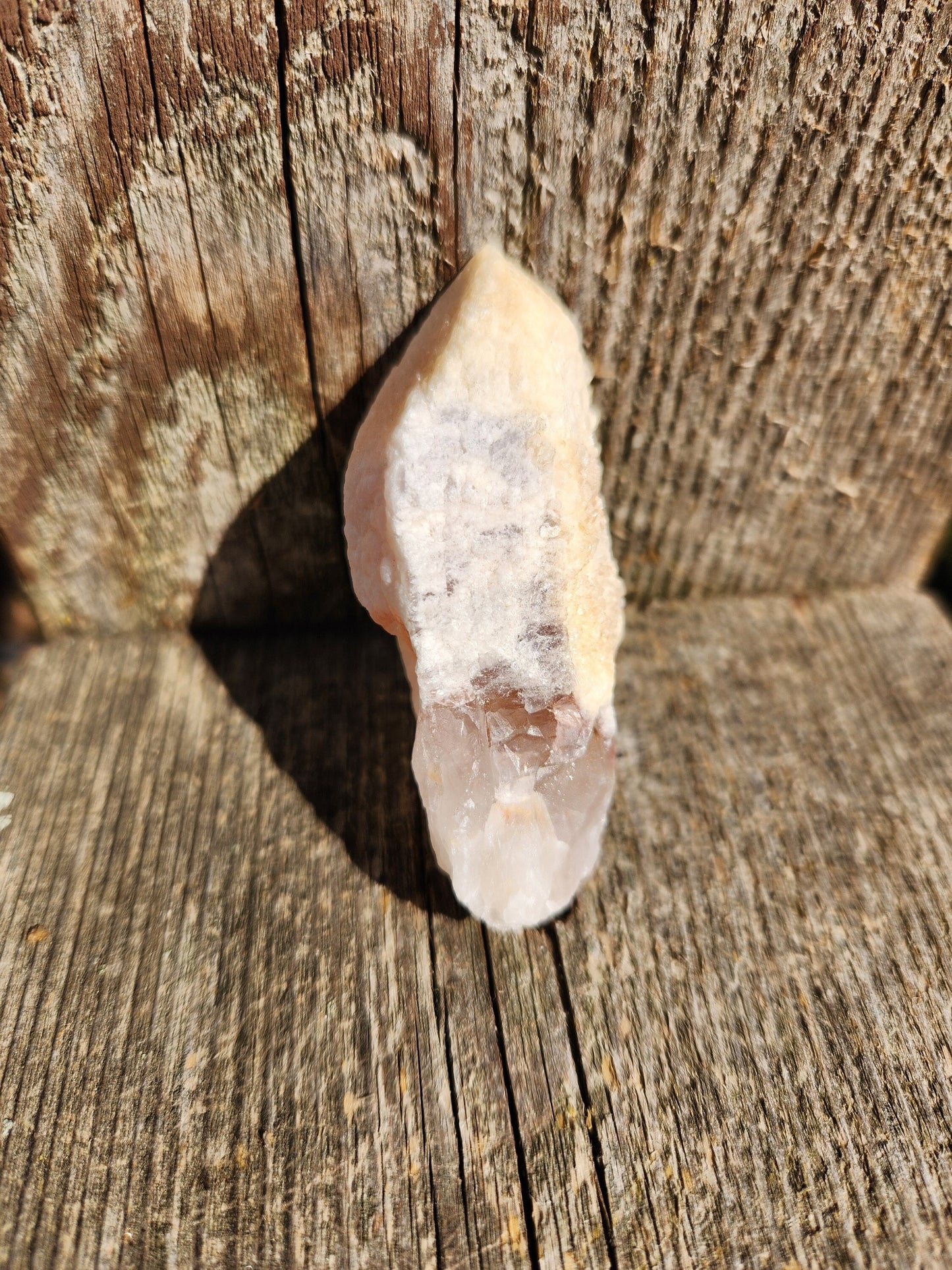 Gorgeous High Quality Raw Dreamsicle Pink Lemurian Quartz Crystal Point, All Natural, Strawberry Pink Lemurian