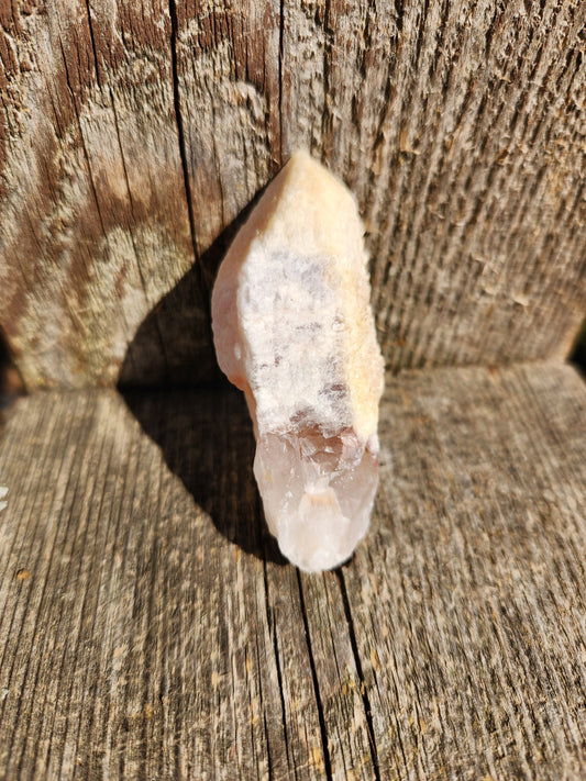 Gorgeous High Quality Raw Dreamsicle Pink Lemurian Quartz Crystal Point, All Natural, Strawberry Pink Lemurian