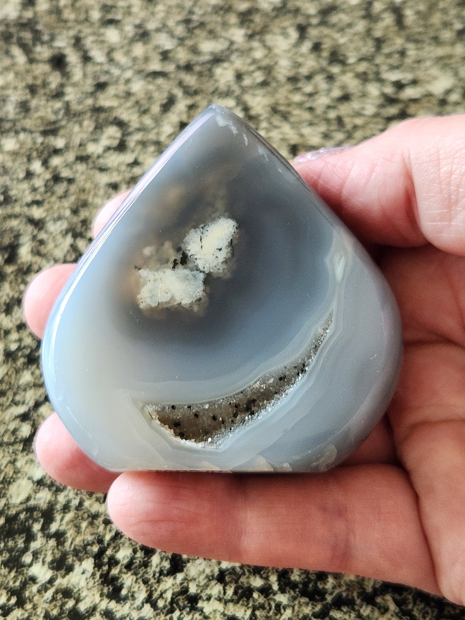 Unique Small Moody Spooky Druzy Agate Crystal Flame