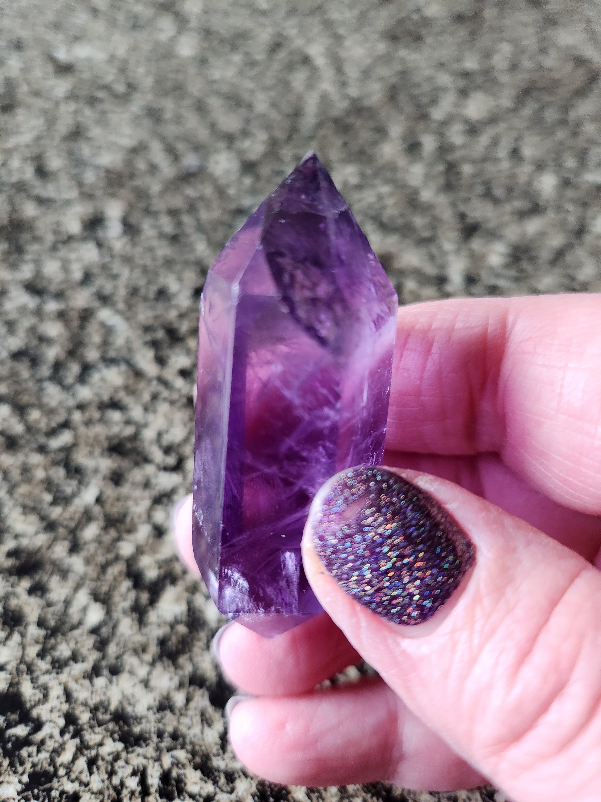 AAA Dark Purple Amethyst Crystal Wand - 6 Point DT
