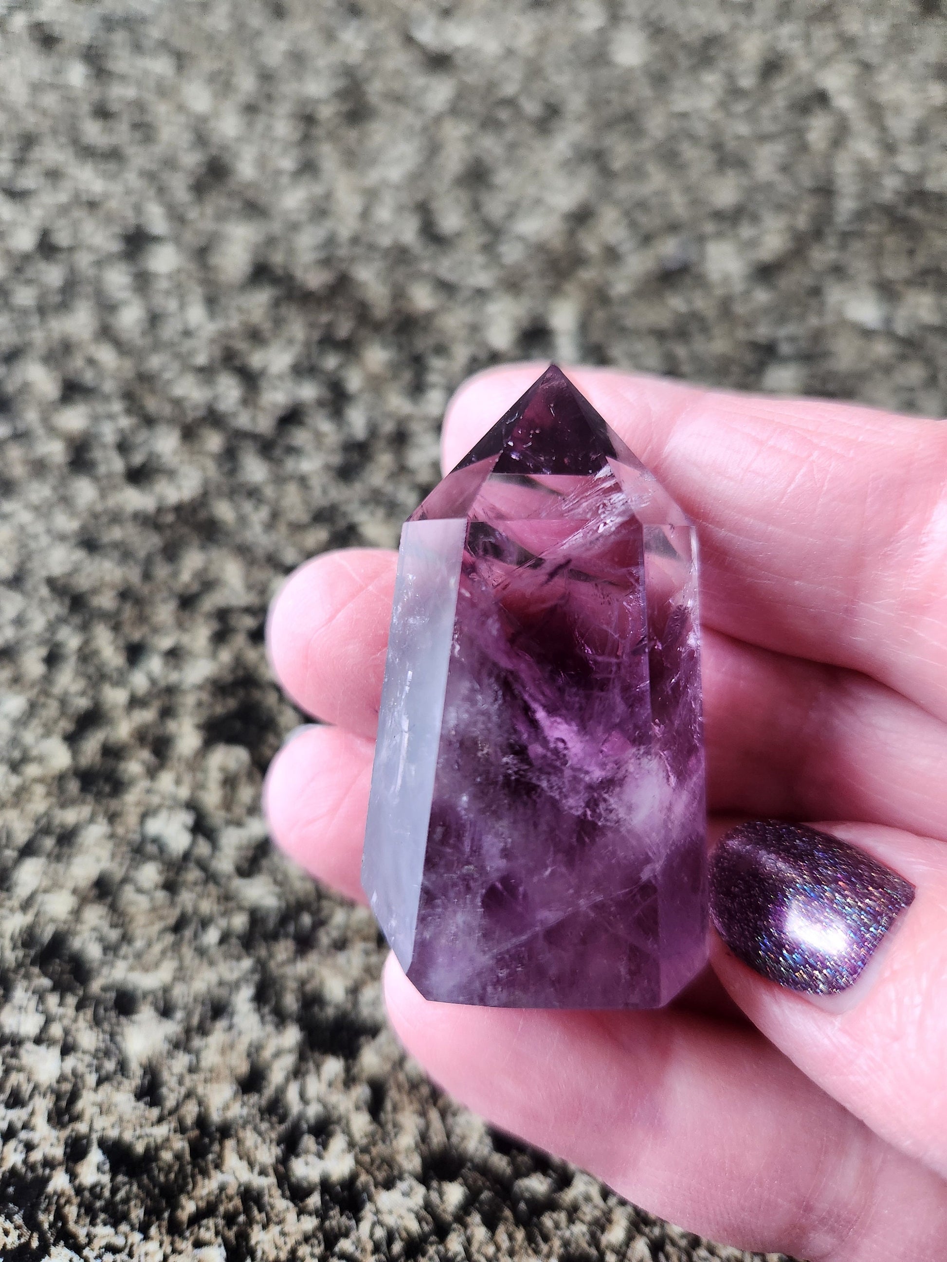 AAA Dark Purple Amethyst Ametrine Crystal Mini Tower Point