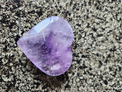 AAA Purple Ametrine Amethyst Crystal Carved Heart