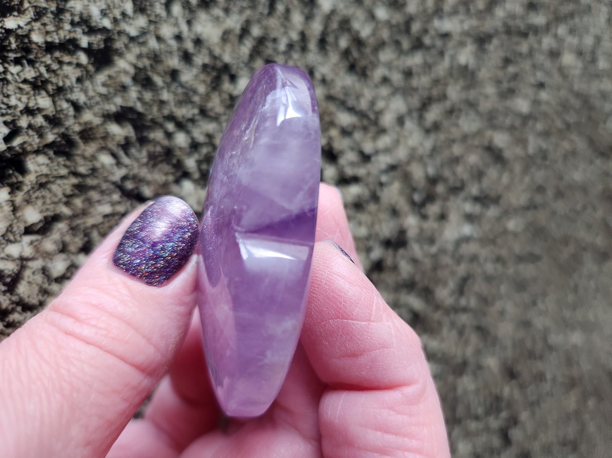 Gorgeous AAA Purple Amethyst Ametrine Crystal Carved Heart