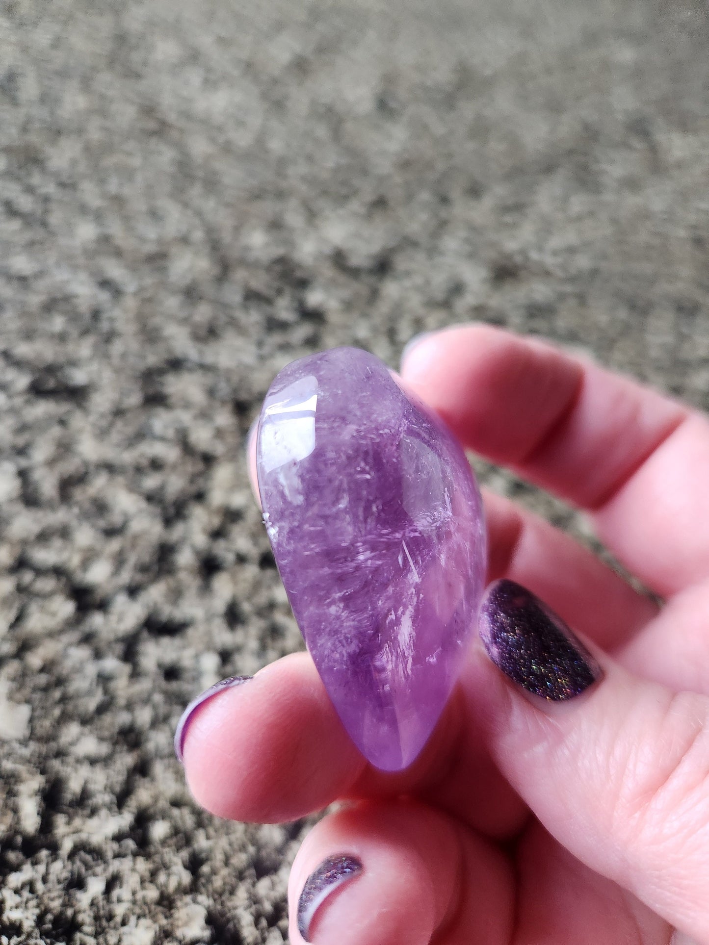 AAA Purple Ametrine Crystal Carved Heart