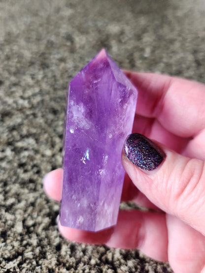 Dark Purple Amethyst Ametrine Crystal Point Tower: 6-Point Generator