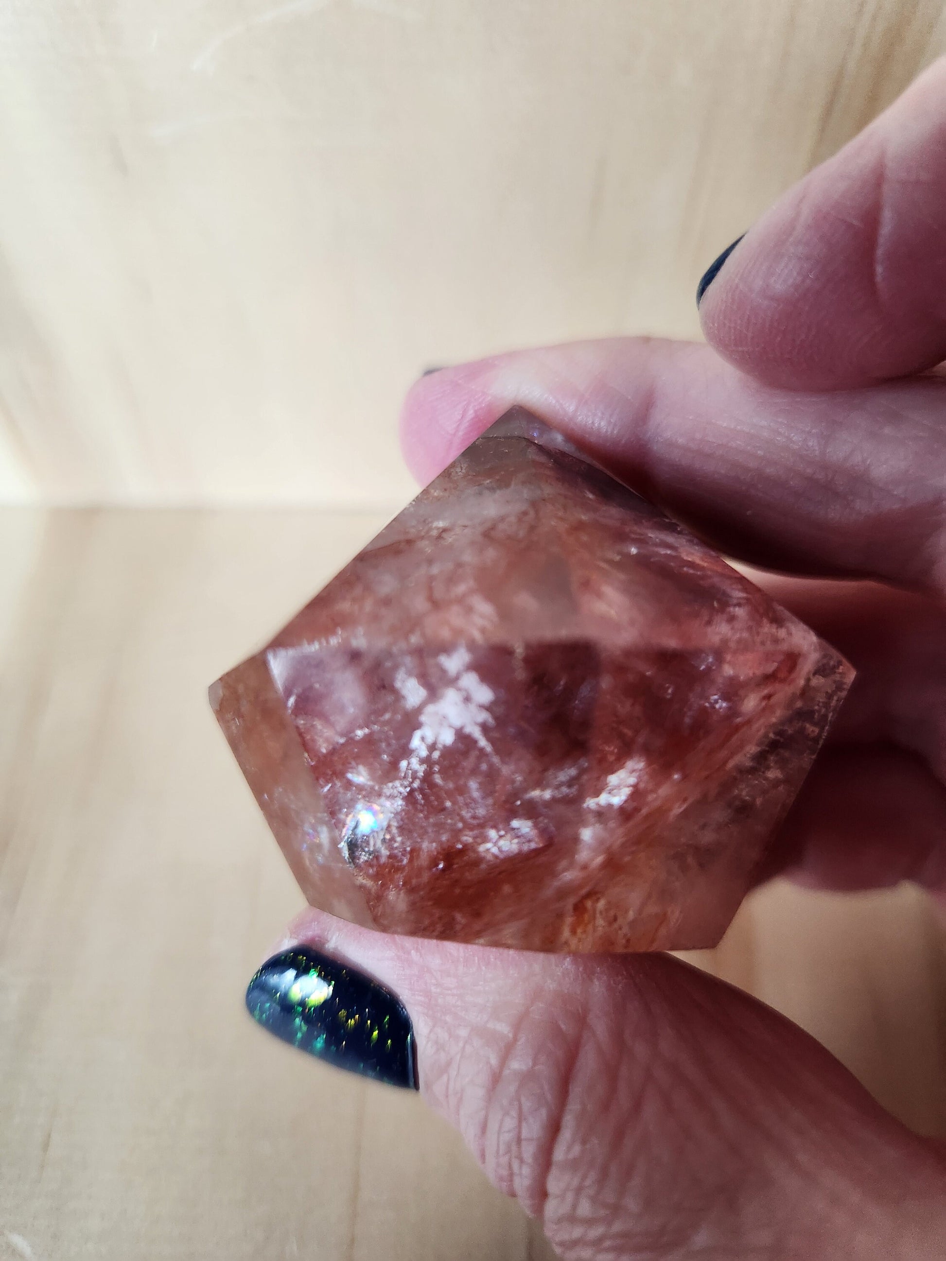 Fire Quartz Crystal Diamond Point: Energy Work, Reiki