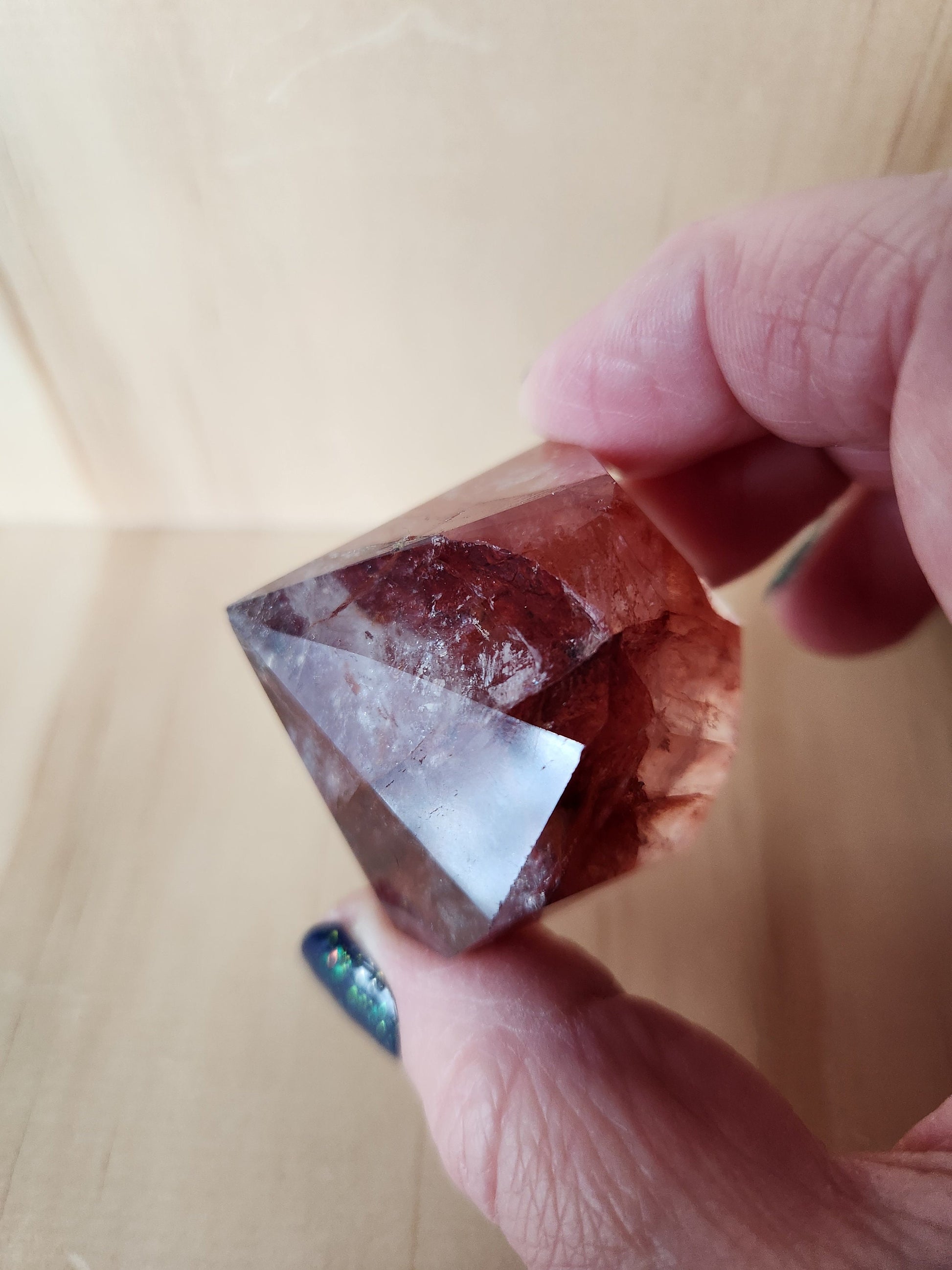 Fire Quartz Crystal Diamond Point: Energy Work, Reiki