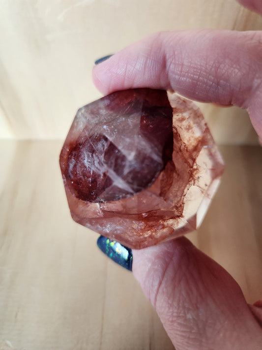 Gorgeous Fire Quartz Crystal Diamond Extractor, Point, Energy Work, Reiki