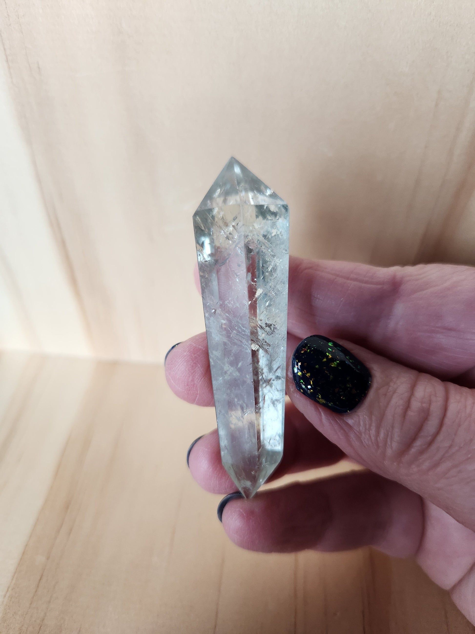 Stunning AAA Green Quartz Crystal DT, Double Terminated Point, Rare