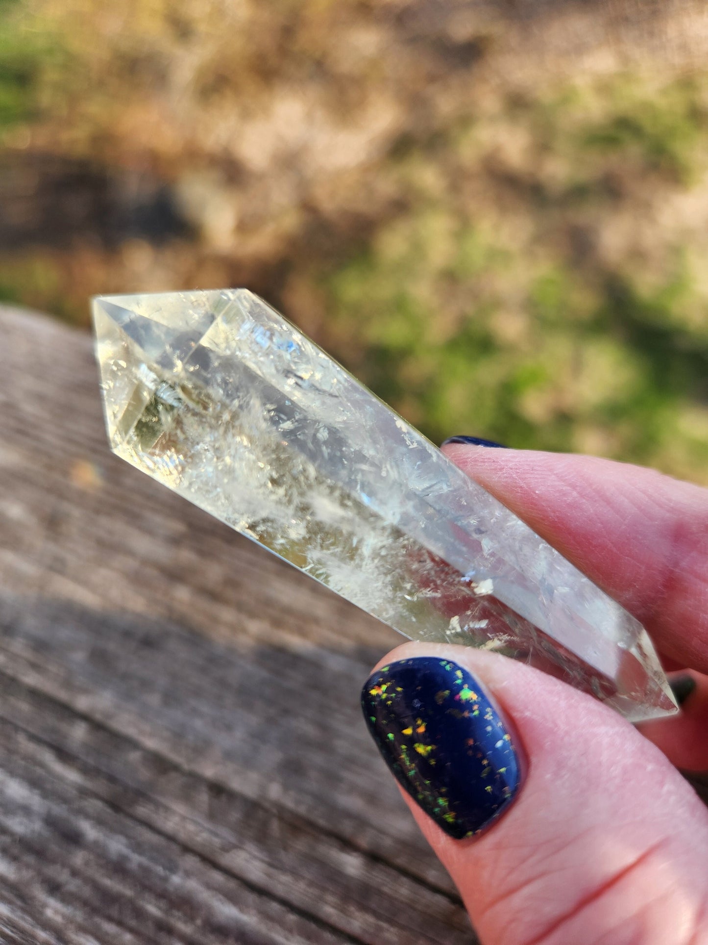 Stunning AAA Green Quartz Crystal DT, Double Terminated Point, Rare