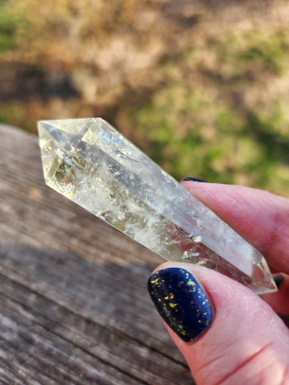 AAA Mint Green Quartz Crystal DT Point: Rare Wand, 2.63"
